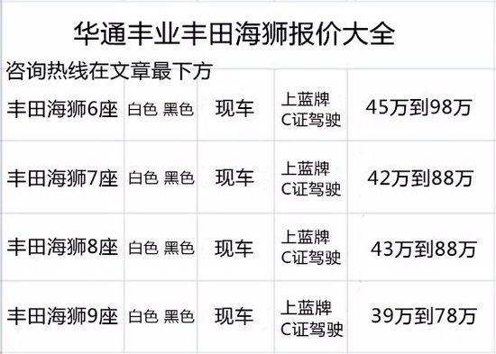 丰田海狮2022款价格7座豪华商务车