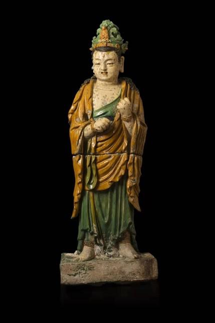 辽三彩菩萨立像