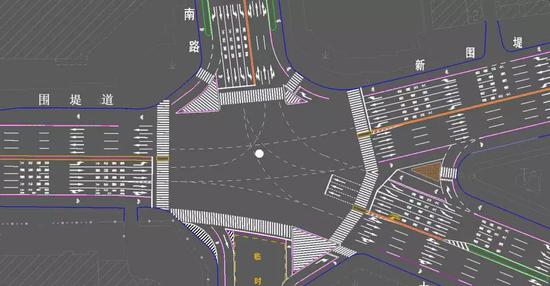 南楼五岔路口将调整为变形十字路口今后这样行车