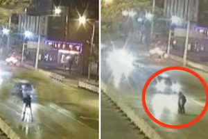 秀恩爱要谨慎！情侣深夜马路激吻 被撞飞阴阳两隔