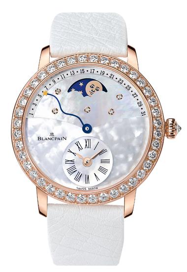 Blancpain宝珀偏心日期逆跳女装月相腕表