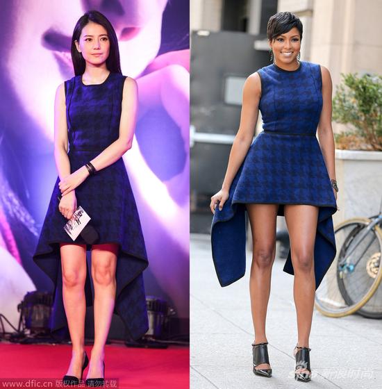 小清新vs波霸女 中外女星撞衫"奇遇记"