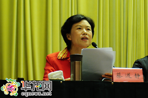 沙坪坝区政府副区长蔡道静通报创卫工作情况