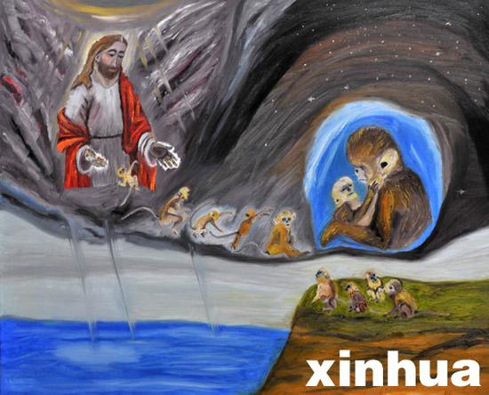 上帝创造金丝猴 布面油画 80×100cm 2014年 梁山