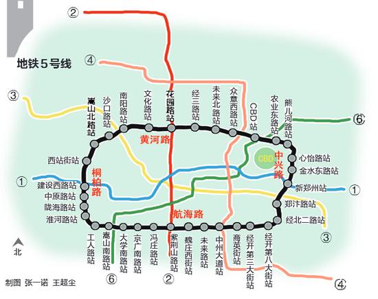 郑州5号线线路图片