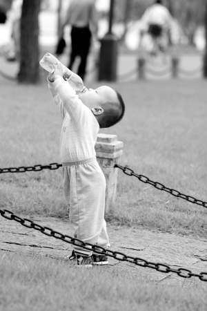 开裆裤男孩前年杭州走红 "文明豆"来自沧州