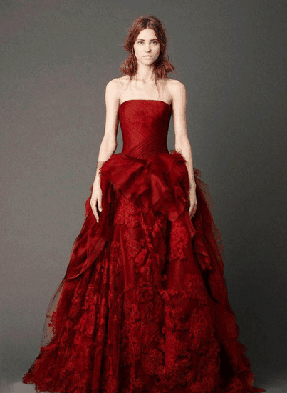 Vera Wang 红色婚纱