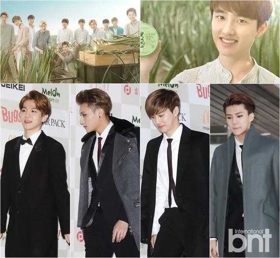 韩情脉脉exo与前辈sj等合影尽显温馨