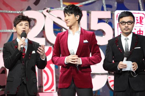 王力宏与主持人何炅,汪涵