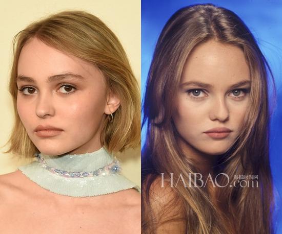 lily-rose depp和妈妈