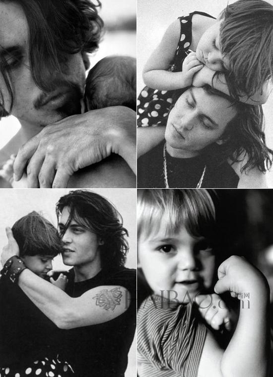 约翰尼·德普 (johnny depp) 与幼年的lily-rose depp