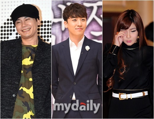YG社长杨贤硕、Bigbang胜利、2NE1朴春