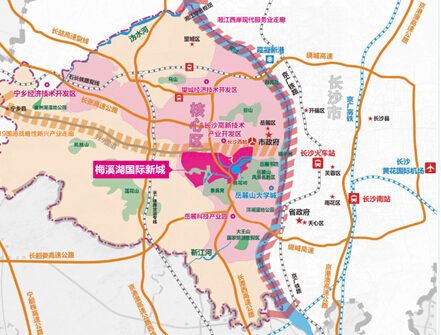湖南湘江新区总体方案获批梅溪湖为新区中心