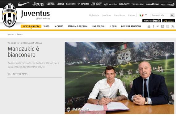 尤文正式签约曼朱基奇