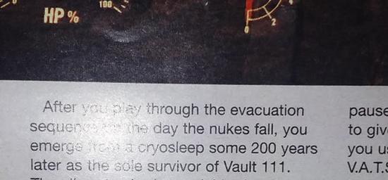 最新一期GI披露《辐射4》主人公被冷冻休眠（Cryosleep）