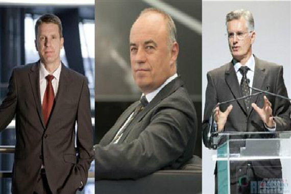 从左至右依次为Fred Schulze、Peter Kössler和Thomas Faustmann