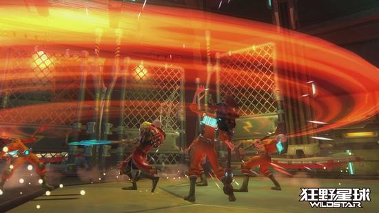 战士释放旋风时的大范围攻击效果