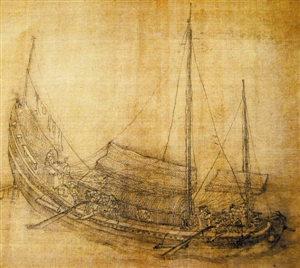 古船画图图片