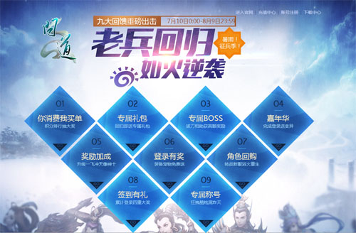 配图2：《问道》九重回馈喜迎老兵