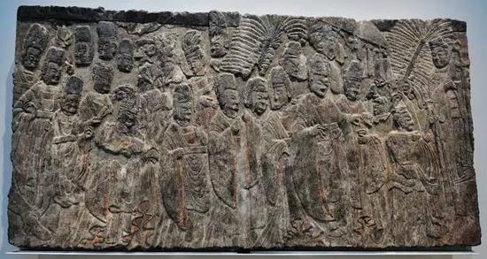 原属龙门石窟的《孝文帝礼佛图》,现收藏于美国大都会艺术博物馆