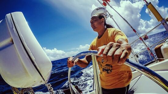 中国著名航海家翟墨 摄影:冯冯