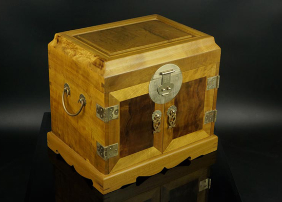 金丝楠水波纹官皮箱大藏宝匣梳妆匣 长 27cm 宽 20cm 高 26cm