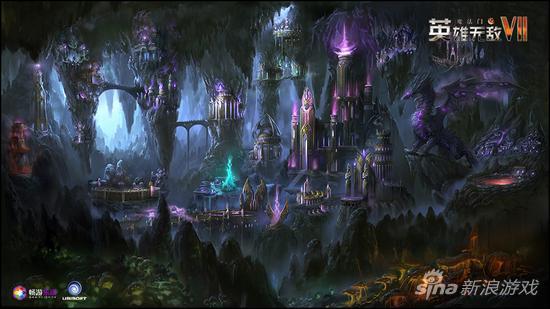 《英雄无敌七》地牢城镇细节