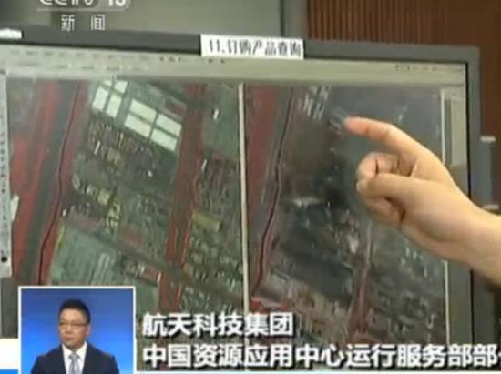 左边为爆炸前的卫星影像，右边为爆炸后的
