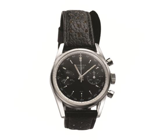 1963 年首款 carrera 卡莱拉系列腕表(泰格豪雅)