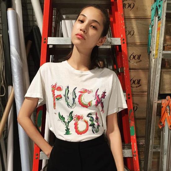 ok 水原希子ちゃん tシャツ チビt TIGHT PRINT T-SHIRT の通販