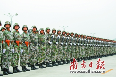 受阅方队训练场景。受阅方队供图