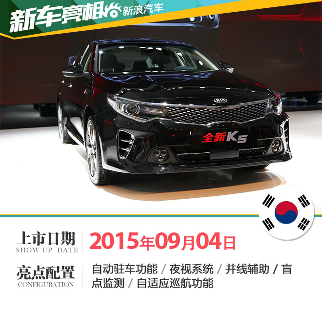 主推1.6T+7速双离合 起亚全新K5发布