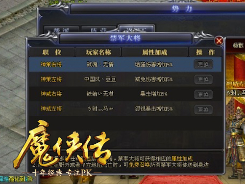 图3  禁军大将拥有不同的属性