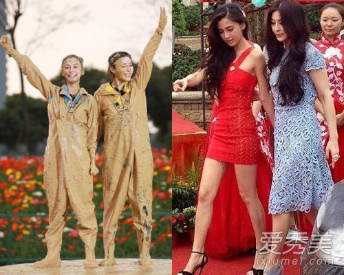 范冰冰与baby活动合照范冰冰公布的身高是168cm,baby真实身高顶多160