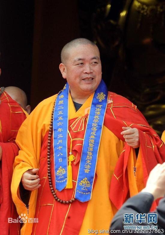 少林寺方丈释永信在学院落成典礼中