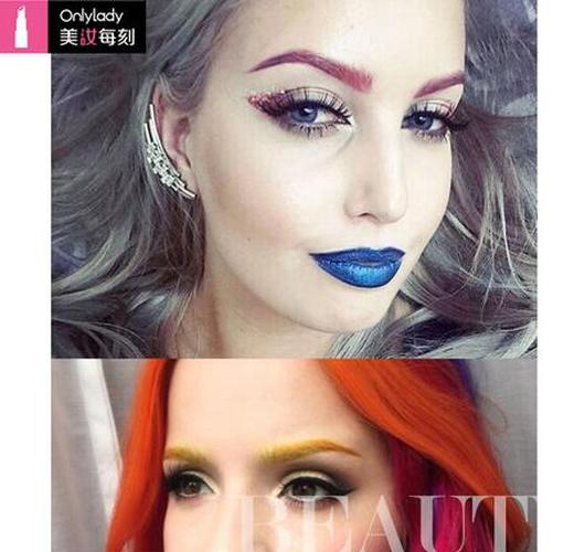 天了噜外国妞正流行把眉毛染成彩虹色