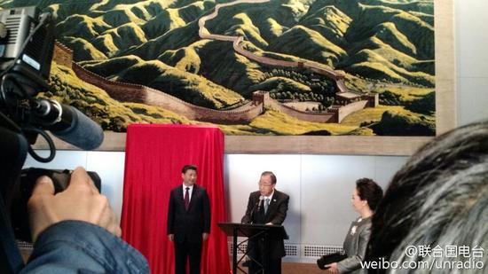 潘基文在揭幕仪式上讲话