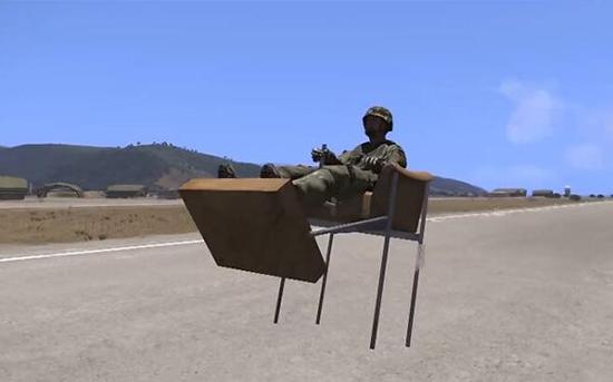 《军武次位面》16期脑洞collection中“飞天小座椅”的画面