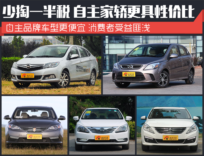 少掏一半税 这些自主家轿性价比激增
