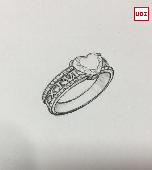 黄晓明婚礼对戒设计图草图