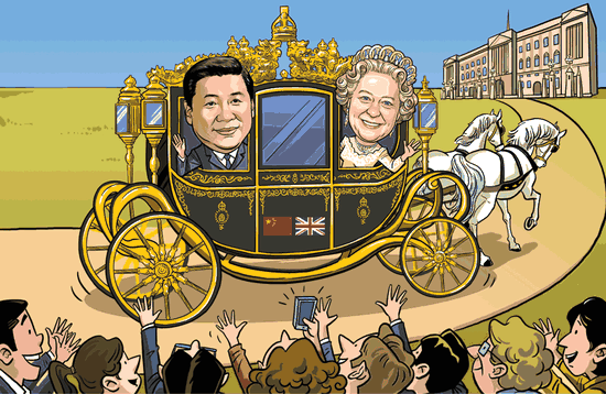 习近平与女王同乘金马车