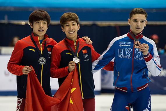 上一站韩天宇获得男子1000米金牌，石竟男获得亚军