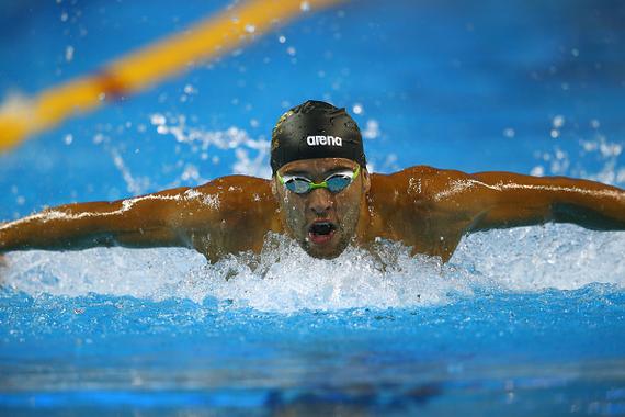 南非选手勒克洛斯在比赛中