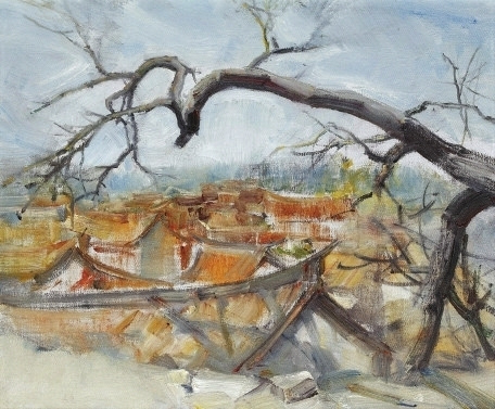 李豫闽《村落》60cmx50cm