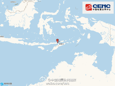 帝汶岛发生6.4级地震