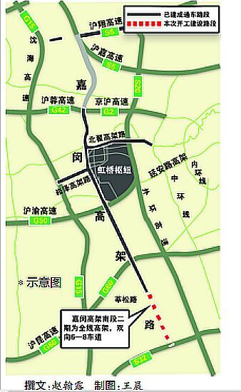 嘉闵高架南段二期方案公示 闵行可直达虹桥枢纽