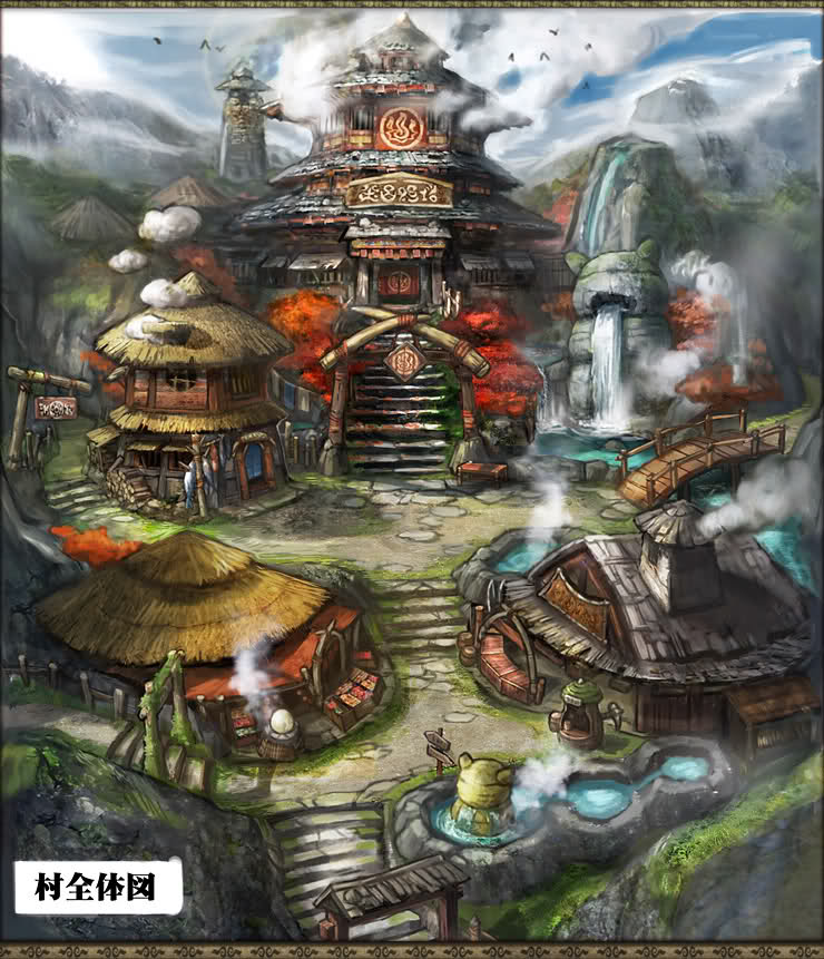 《怪物猎人p3》首次将玩家带到了这个满满和风的村子里,村长也是一位