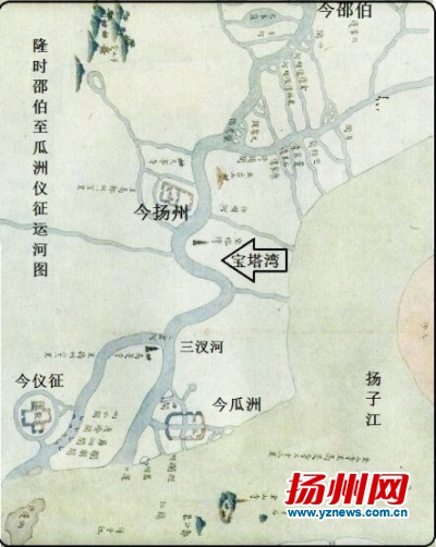 民国运河地图 新修的扬州三湾公园已成为扬州又一张美丽的城市名片