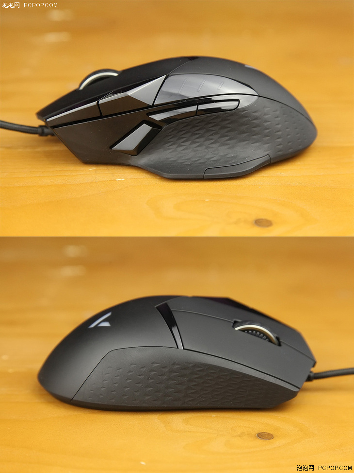 vt300鼠标左右两侧均有软胶指托,能让握持手感更舒适.