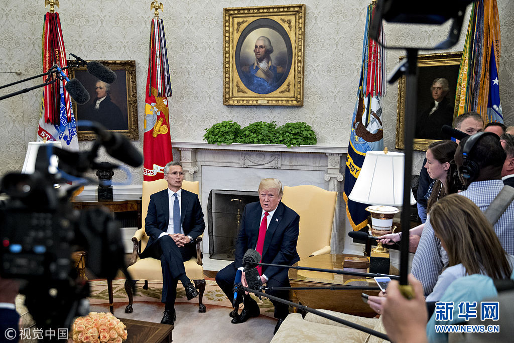 美总统特朗普会见北约秘书长